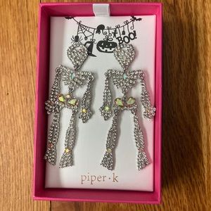 Rhinestone skeleton earrings